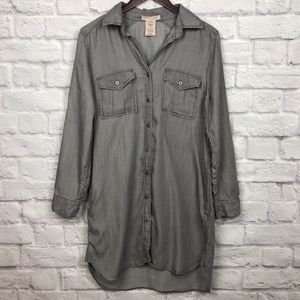 Philosophy Gray Tencel Lyocell Shirt Dress Sz S